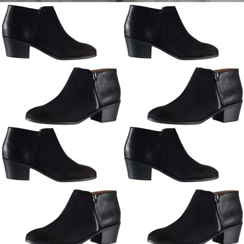 𝅺BLACK Zip Ankle Booties - Picture 11 of 11